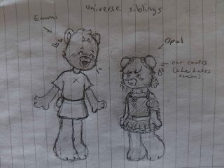Emmi and an OC gift art by 'A Lost Glitch'