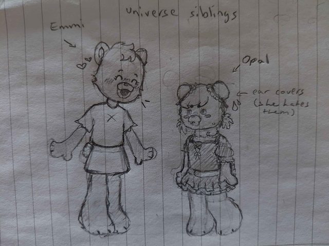 Emmi and an OC gift art by 'A Lost Glitch'